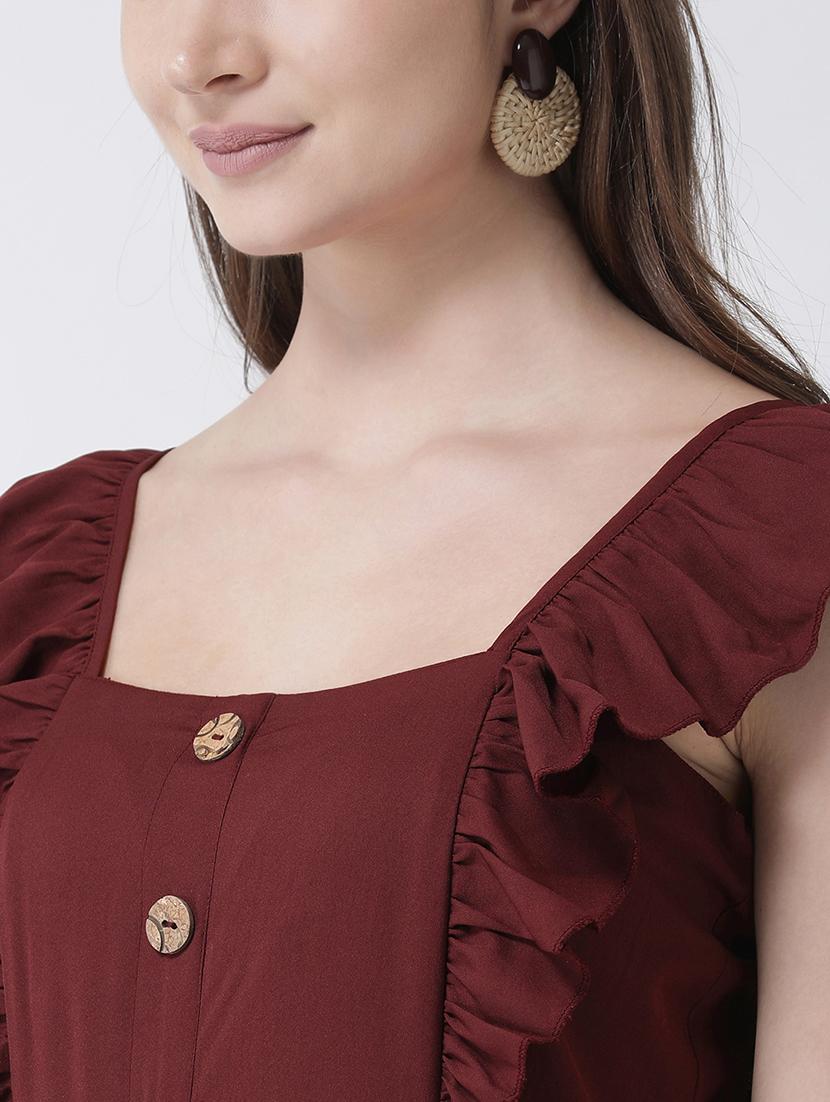 frill detail button detail jumpsuit - 16964232 - Zoom Image - 5