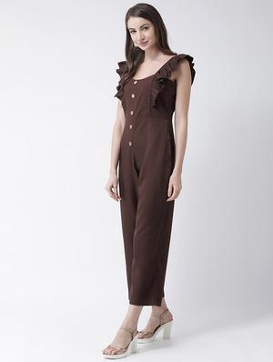 frill detail button detail jumpsuit - 16964233 - Standard Image - 2