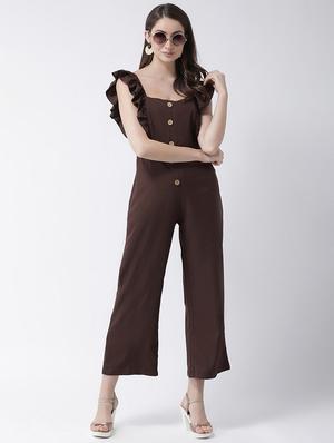 frill detail button detail jumpsuit - 16964233 - Standard Image - 4