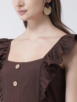 frill detail button detail jumpsuit - 16964233 - Standard Image - 5