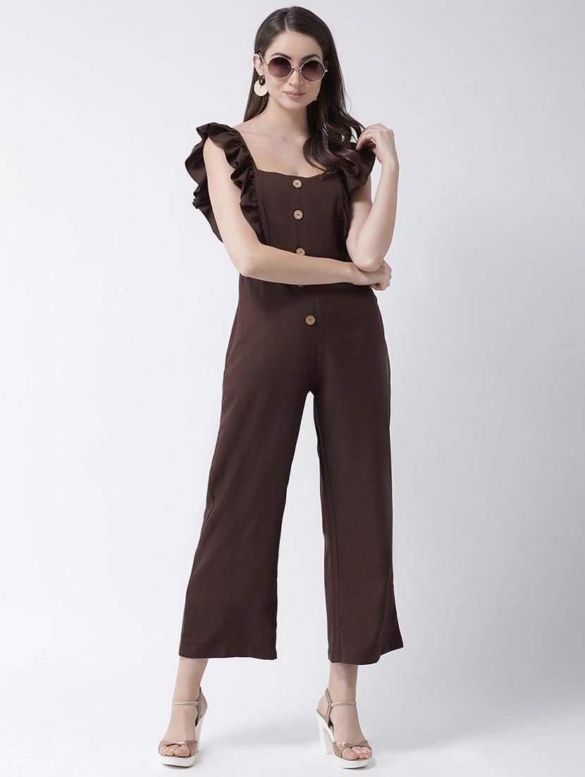frill detail button detail jumpsuit - 16964233 - Zoom Image - 4
