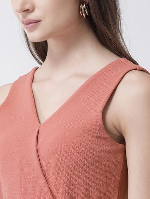 overlap neck belted jumpsuit - 16964234 - Standard Image - 5