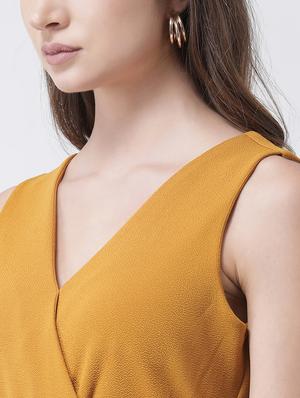 overlap neck belted jumpsuit - 16964235 - Standard Image - 5