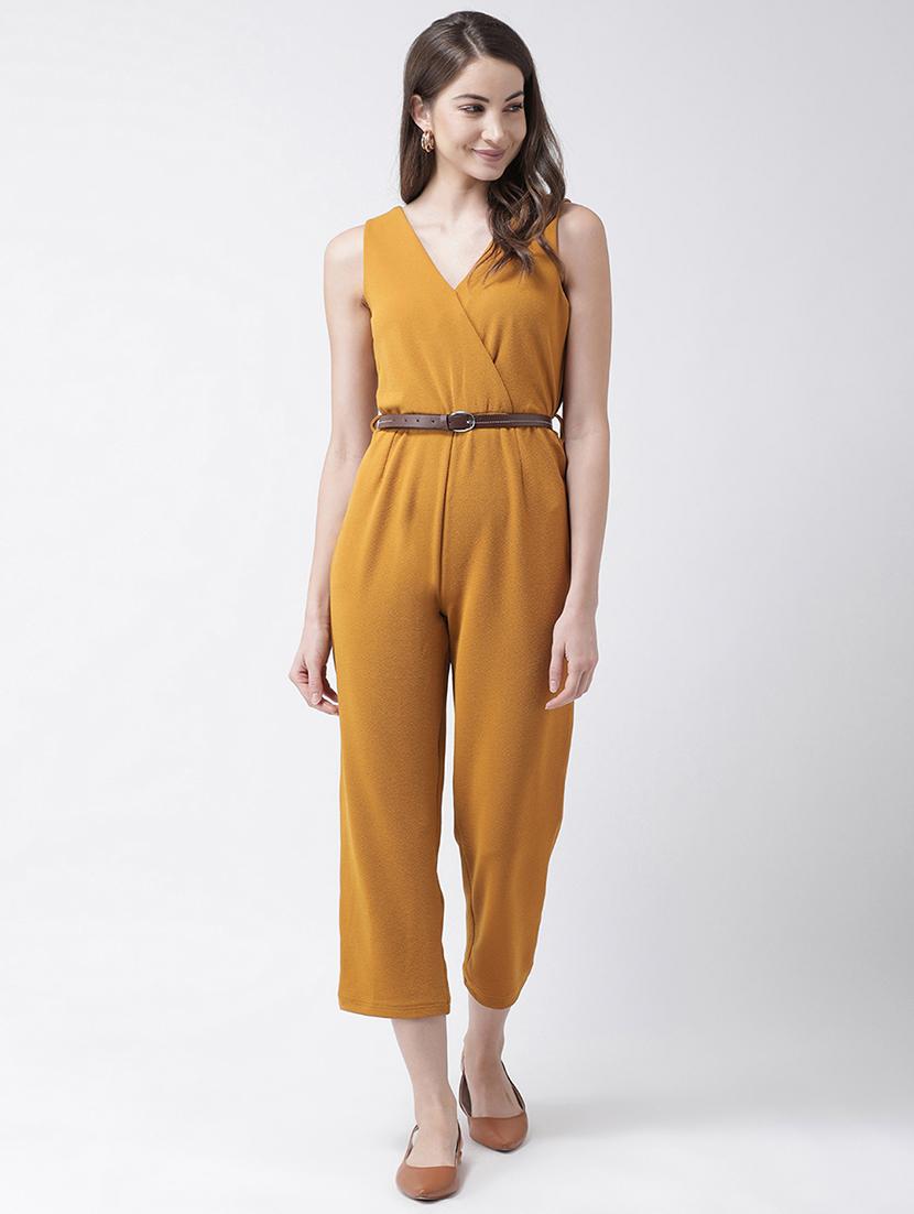 overlap neck belted jumpsuit - 16964235 - Zoom Image - 1