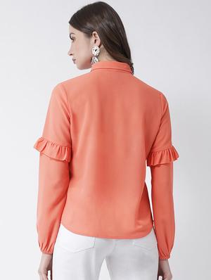frill detail solid shirt - 16964236 - Standard Image - 3