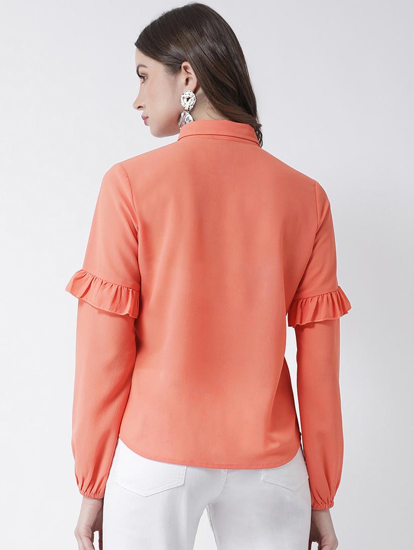 frill detail solid shirt - 16964236 - Zoom Image - 3