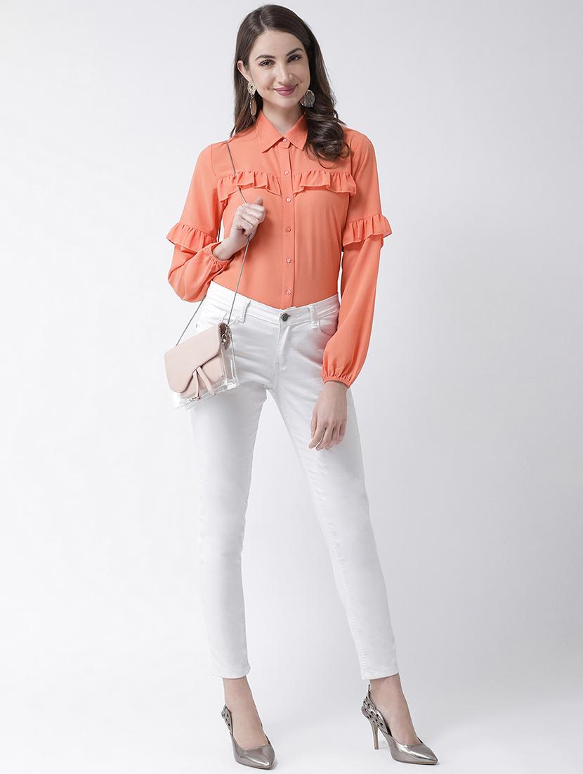 frill detail solid shirt - 16964236 - Zoom Image - 4