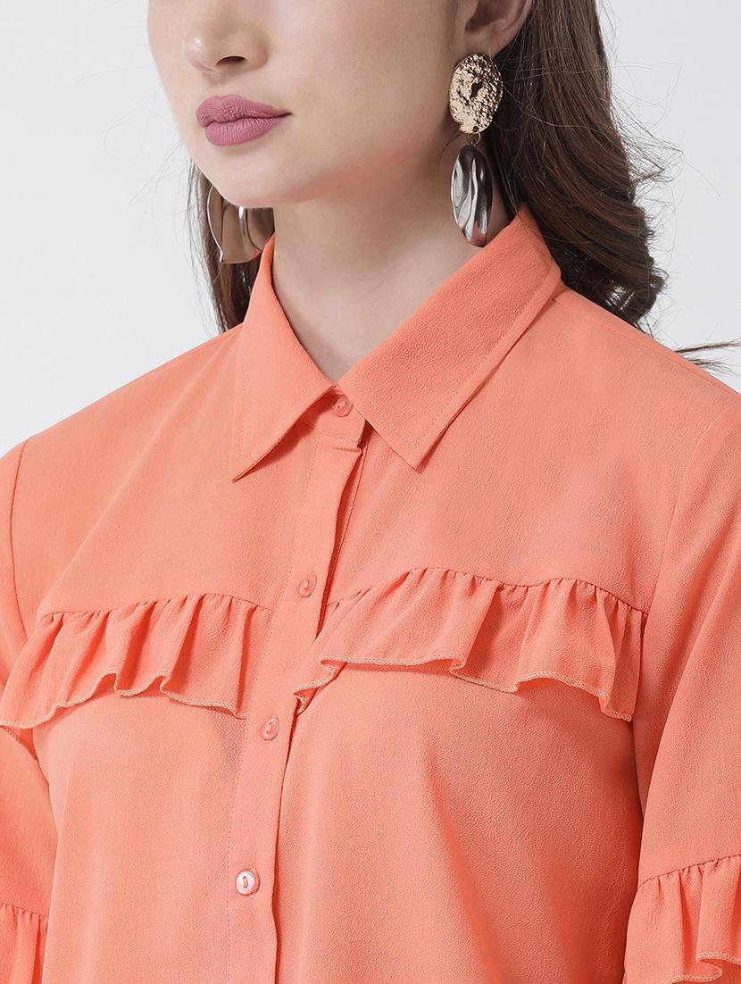 frill detail solid shirt - 16964236 - Zoom Image - 5