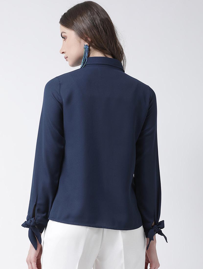 tie knot sleeved solid shirt - 16964238 - Zoom Image - 3