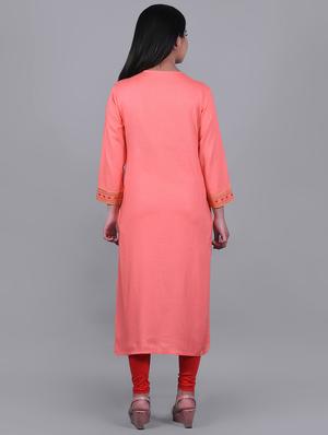 yoke embroidered straight kurta - 16964250 - Standard Image - 3