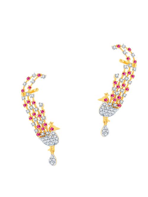 pink brass earcuff earring - 16964276 - Standard Image - 1