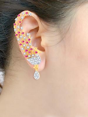 pink brass earcuff earring - 16964276 - Standard Image - 2