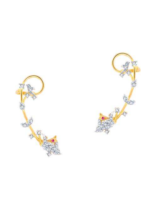 gold brass earcuff earring - 16964277 - Standard Image - 1