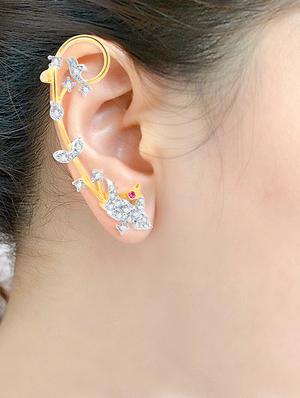 gold brass earcuff earring - 16964277 - Standard Image - 2