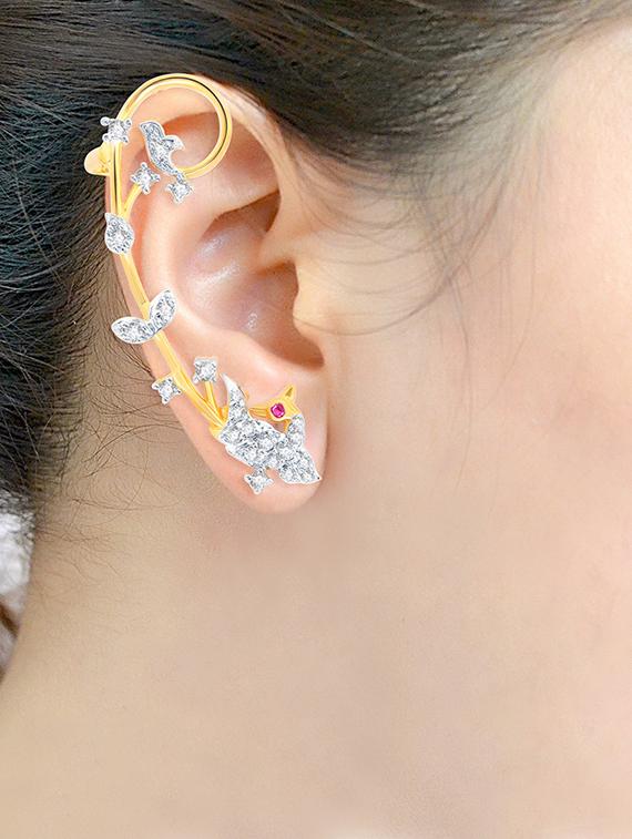 gold brass earcuff earring - 16964277 - Zoom Image - 2