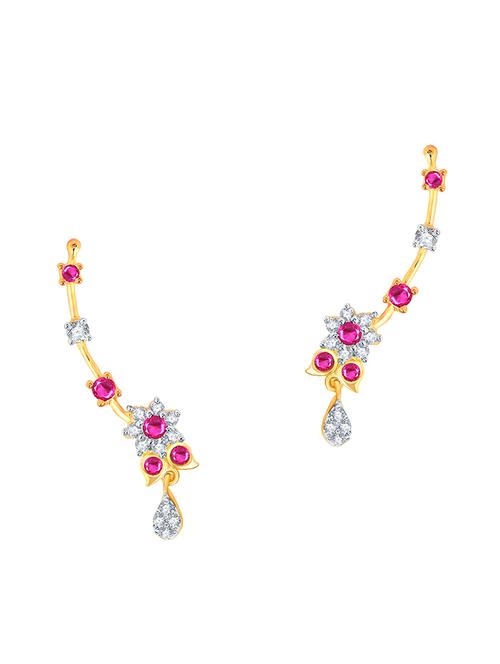 pink brass earcuff earring - 16964278 - Standard Image - 1
