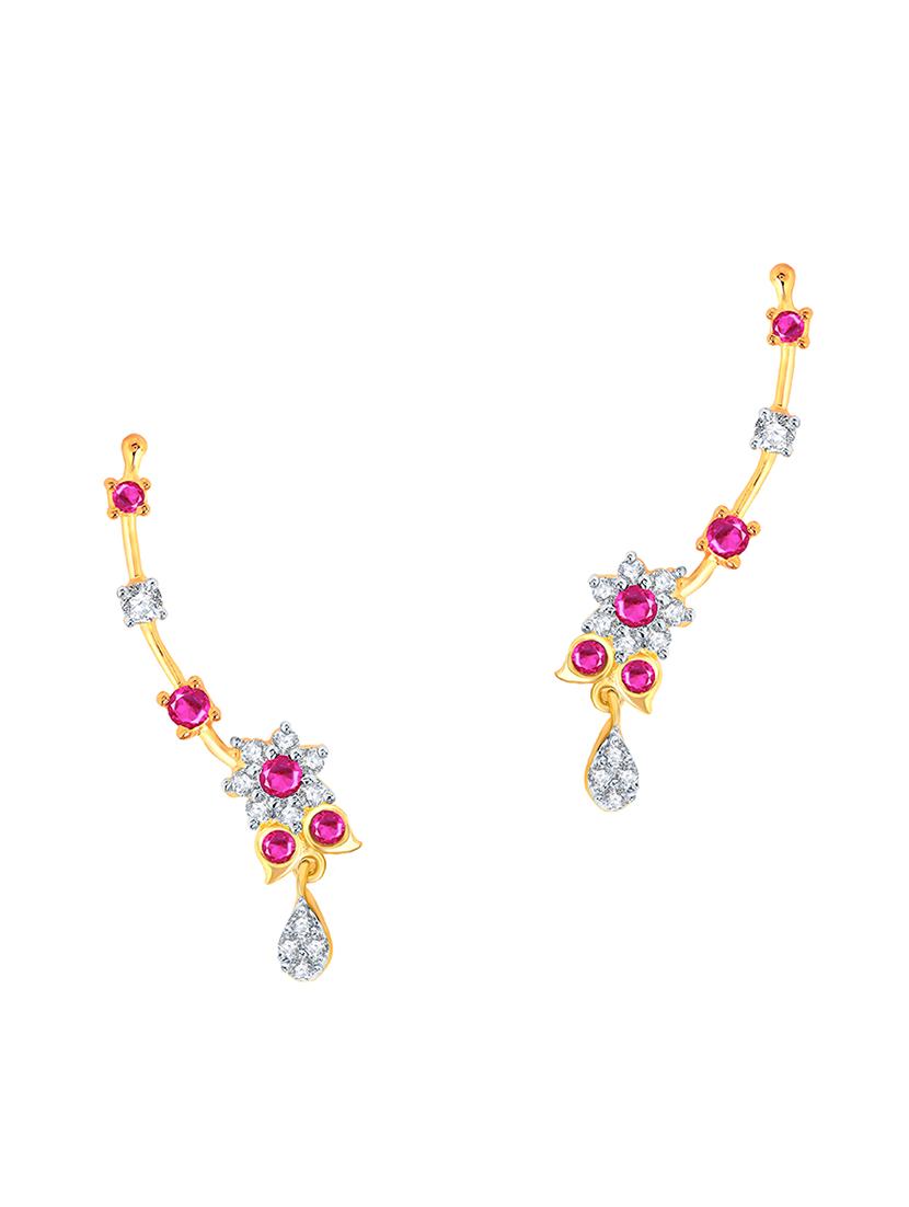 pink brass earcuff earring - 16964278 - Zoom Image - 1