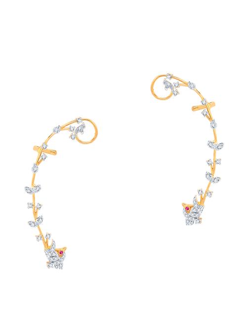 gold brass earcuff earring - 16964279 - Standard Image - 1
