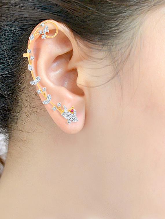 gold brass earcuff earring - 16964279 - Zoom Image - 2