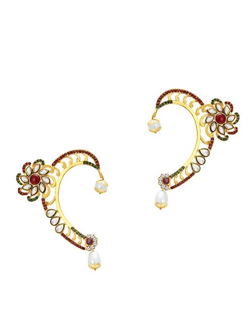multi colored brass earcuff earring - 16964308 - Standard Image - 1