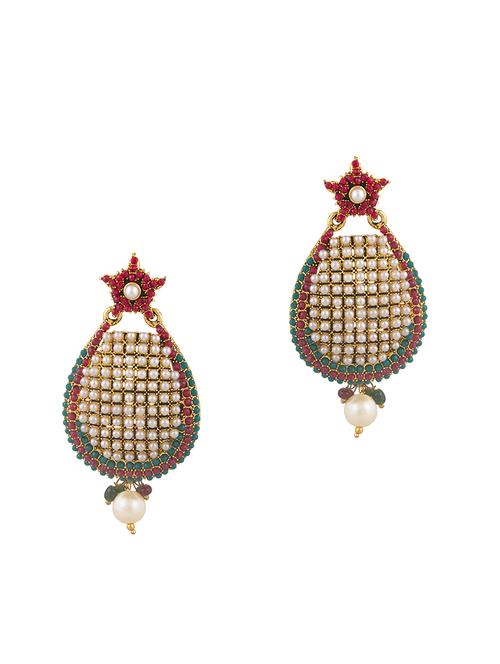 multi colored brass chandellier earring - 16964320 - Standard Image - 1