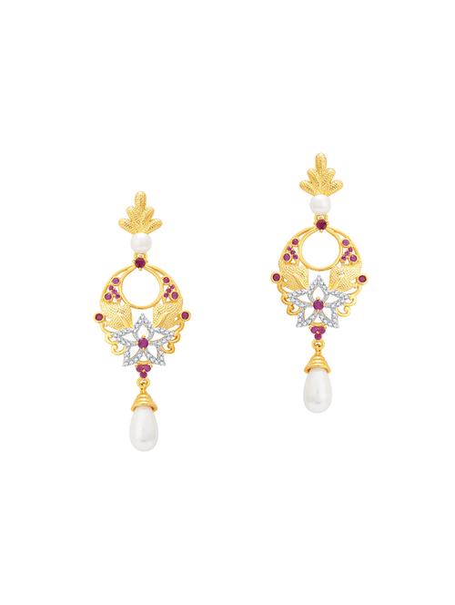 gold brass drop earring - 16964345 - Standard Image - 1