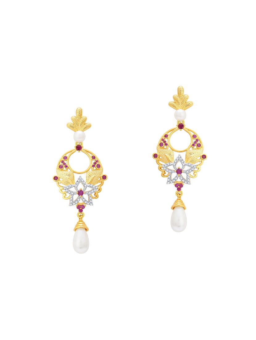 gold brass drop earring - 16964345 - Zoom Image - 1