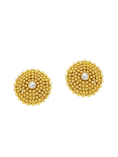 gold brass studs earring - 16964359 - Standard Image - 1