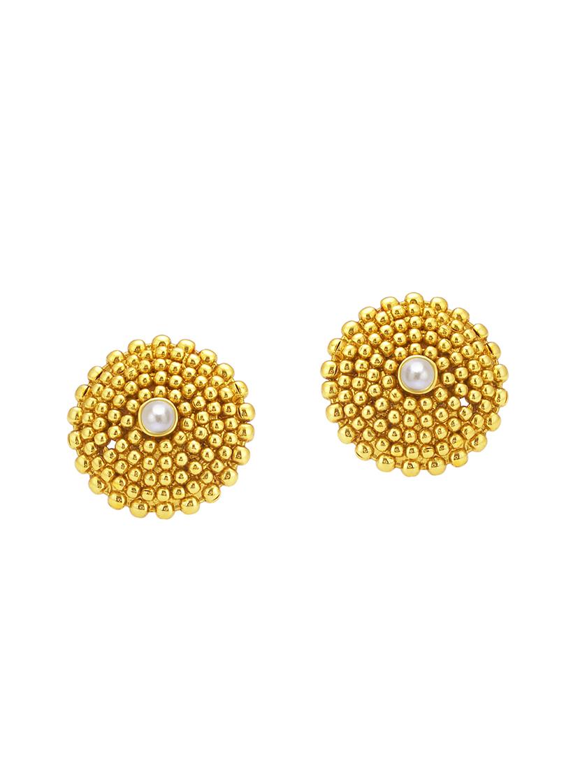 gold brass studs earring - 16964359 - Zoom Image - 1