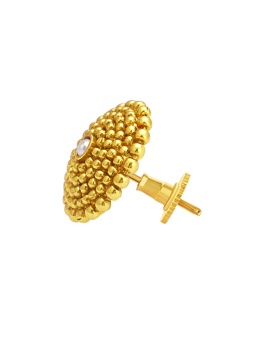 gold brass studs earring - 16964359 - Zoom Image - 2