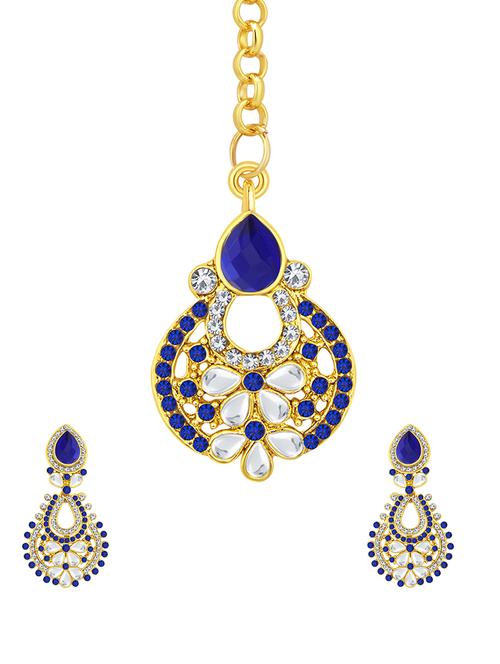blue brass drop earring - 16964379 - Standard Image - 1