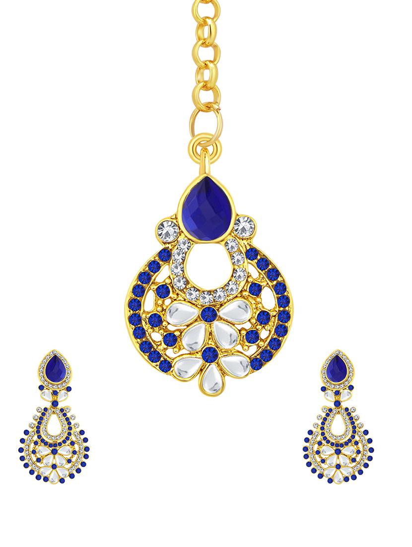 blue brass drop earring - 16964379 - Zoom Image - 1