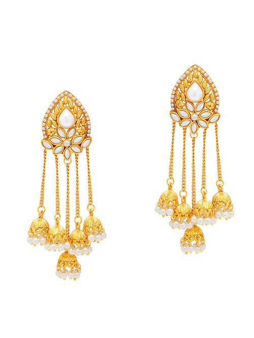 white brass chandellier earring - 16964387 - Standard Image - 1