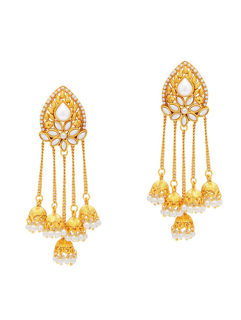 white brass chandellier earring - 16964387 - Zoom Image - 1