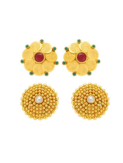 gold brass combo's earring - 16964401 - Standard Image - 1