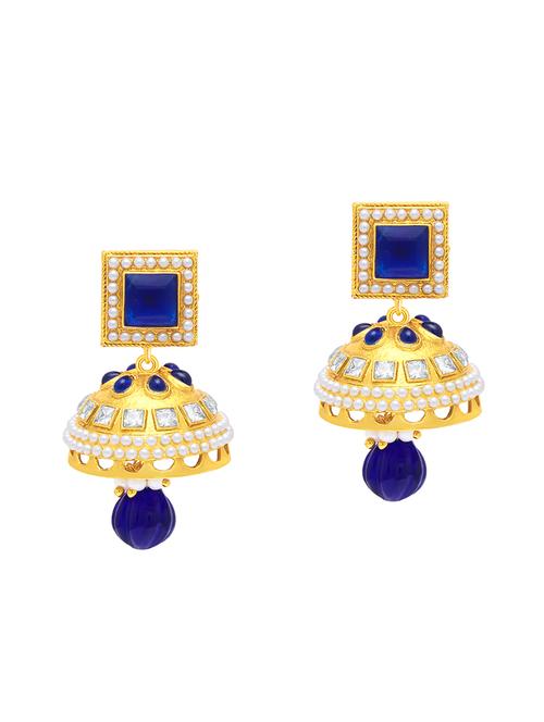 blue brass jhumka earring - 16964407 - Standard Image - 1
