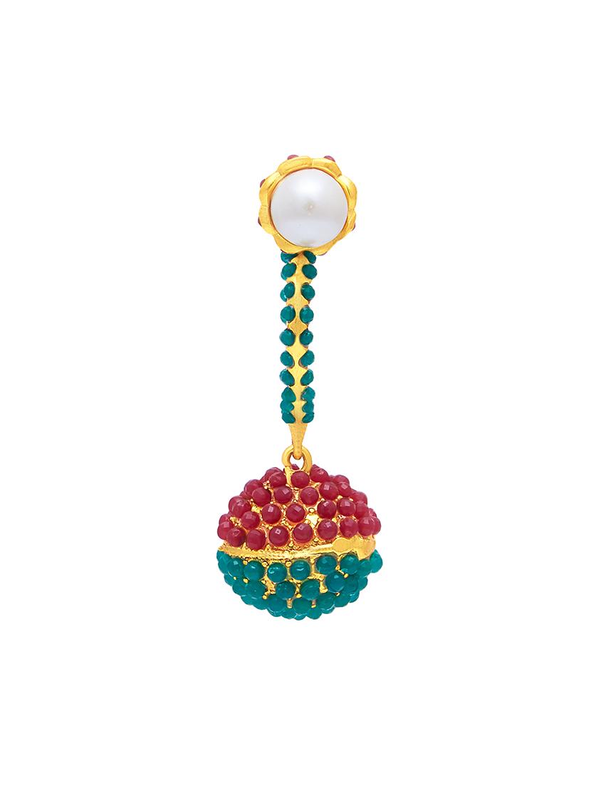 multi colored brass chandellier earring - 16964409 - Zoom Image - 2