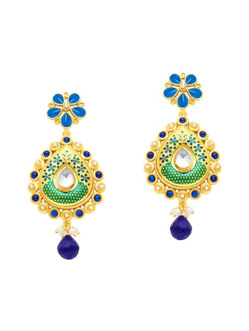 multi colored brass chandellier earring - 16964410 - Standard Image - 1