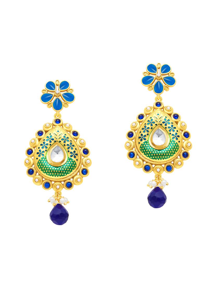 multi colored brass chandellier earring - 16964410 - Zoom Image - 1