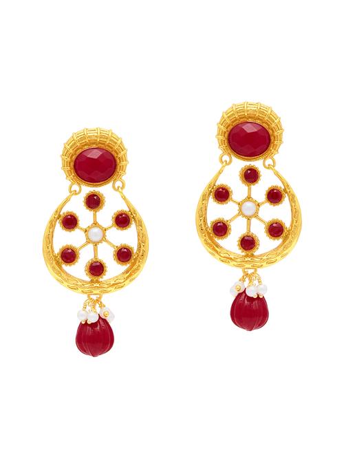red brass chandellier earring - 16964411 - Standard Image - 1