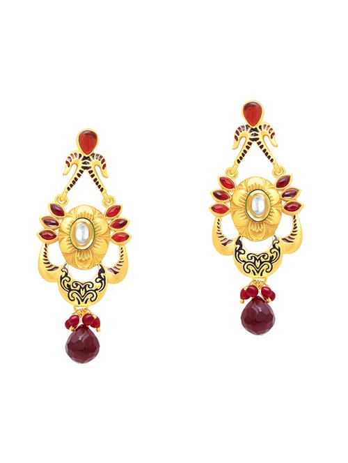 multi colored brass chandellier earring - 16964434 - Standard Image - 1