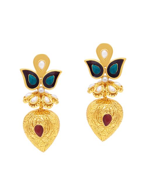 multi colored brass chandellier earring - 16964436 - Standard Image - 1