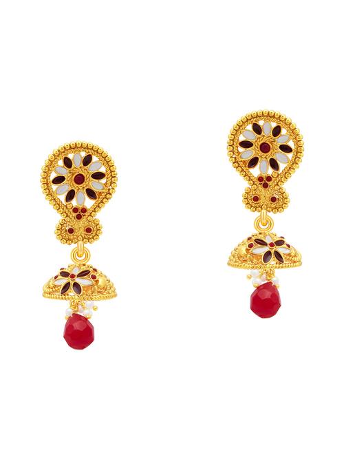 multi colored brass jhumka earring - 16964442 - Standard Image - 1