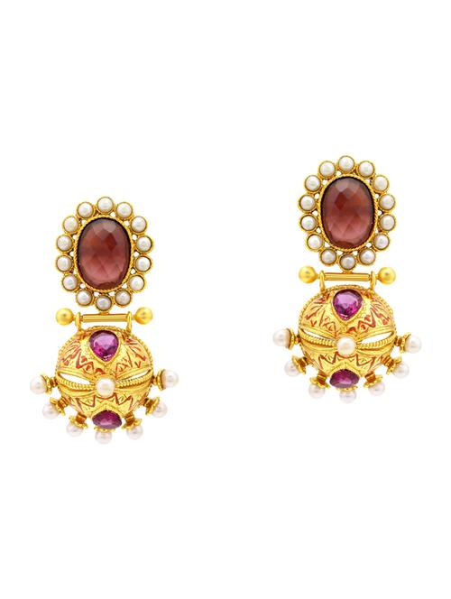 multi colored brass chandellier earring - 16964445 - Standard Image - 1