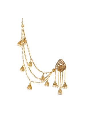 gold brass jhumka earring - 16964494 - Standard Image - 2