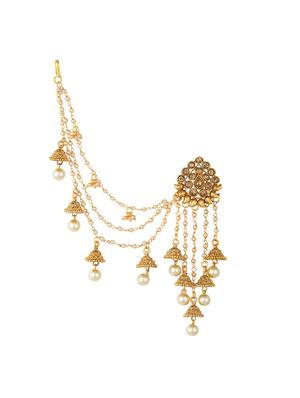 gold brass jhumka earring - 16964495 - Standard Image - 2