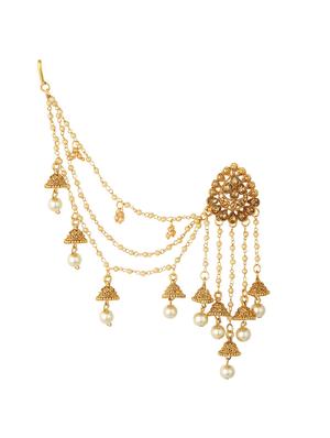 gold brass jhumka earring - 16964497 - Standard Image - 2