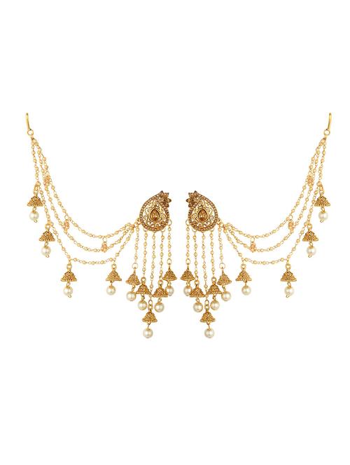gold brass jhumka earring - 16964498 - Standard Image - 1