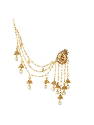 gold brass jhumka earring - 16964498 - Standard Image - 2