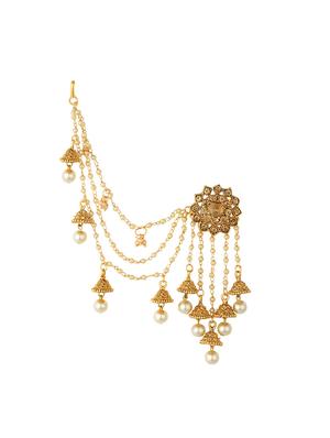 gold brass jhumka earring - 16964501 - Standard Image - 2